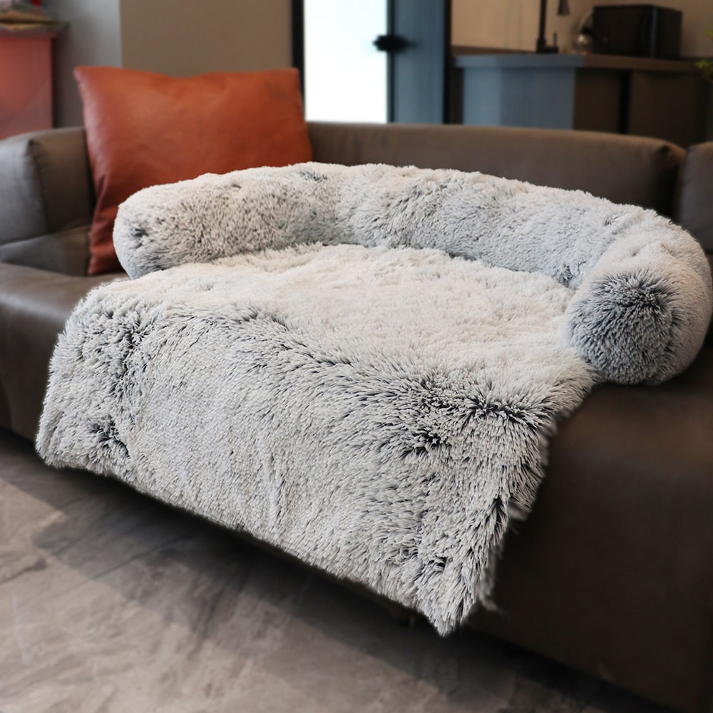 Large Fluffy Sofa Bed with Zipper For Dogs