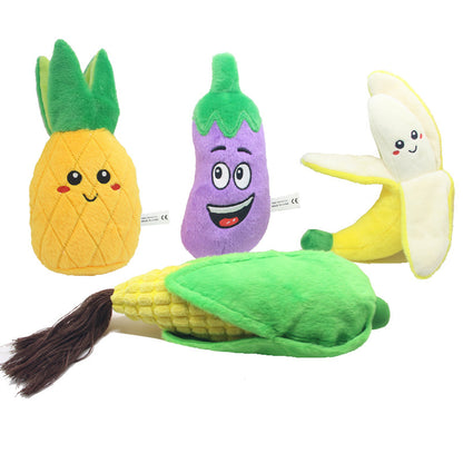 Dog Plush Sound Toys: Fruits and Vegetables