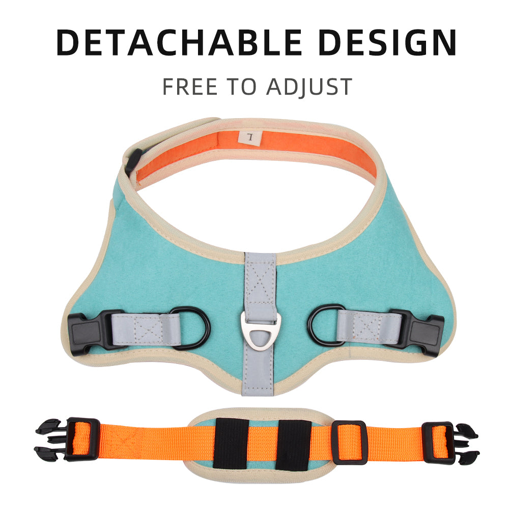 Suede Saddle Puppy Harness and Leash