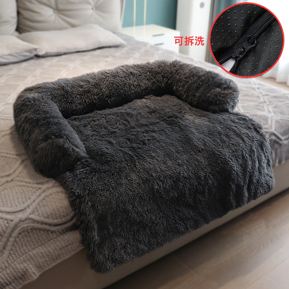 Large Fluffy Sofa Bed with Zipper For Dogs