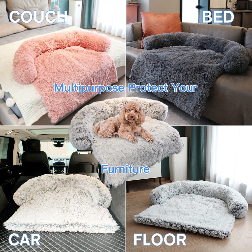 Large Fluffy Sofa Bed with Zipper For Dogs