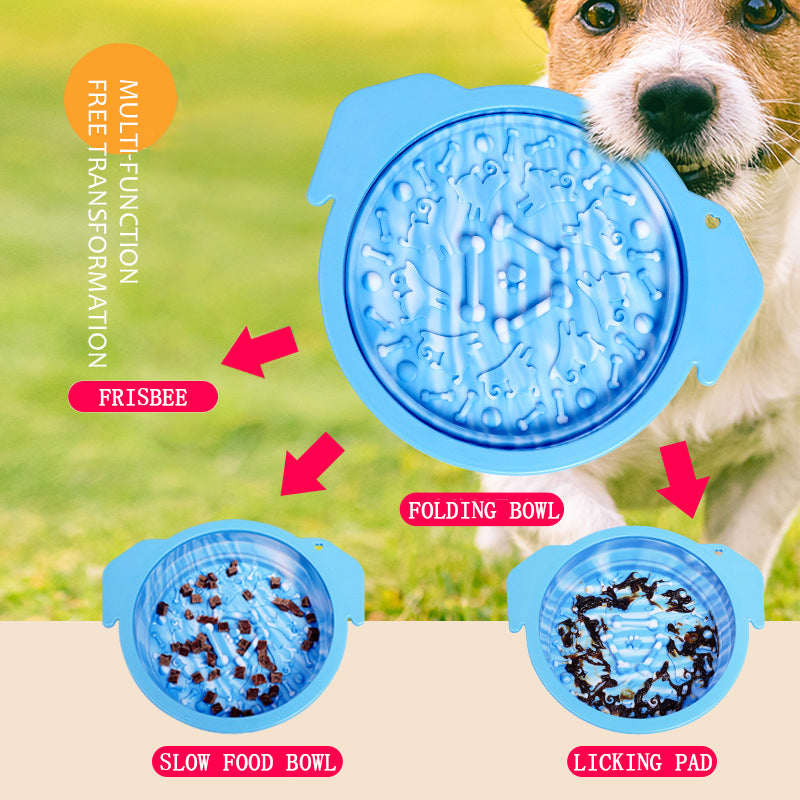 Portable Dog Silicone Folding Bowl and Licking Pad