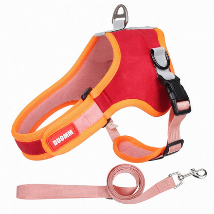 Suede Saddle Puppy Harness and Leash