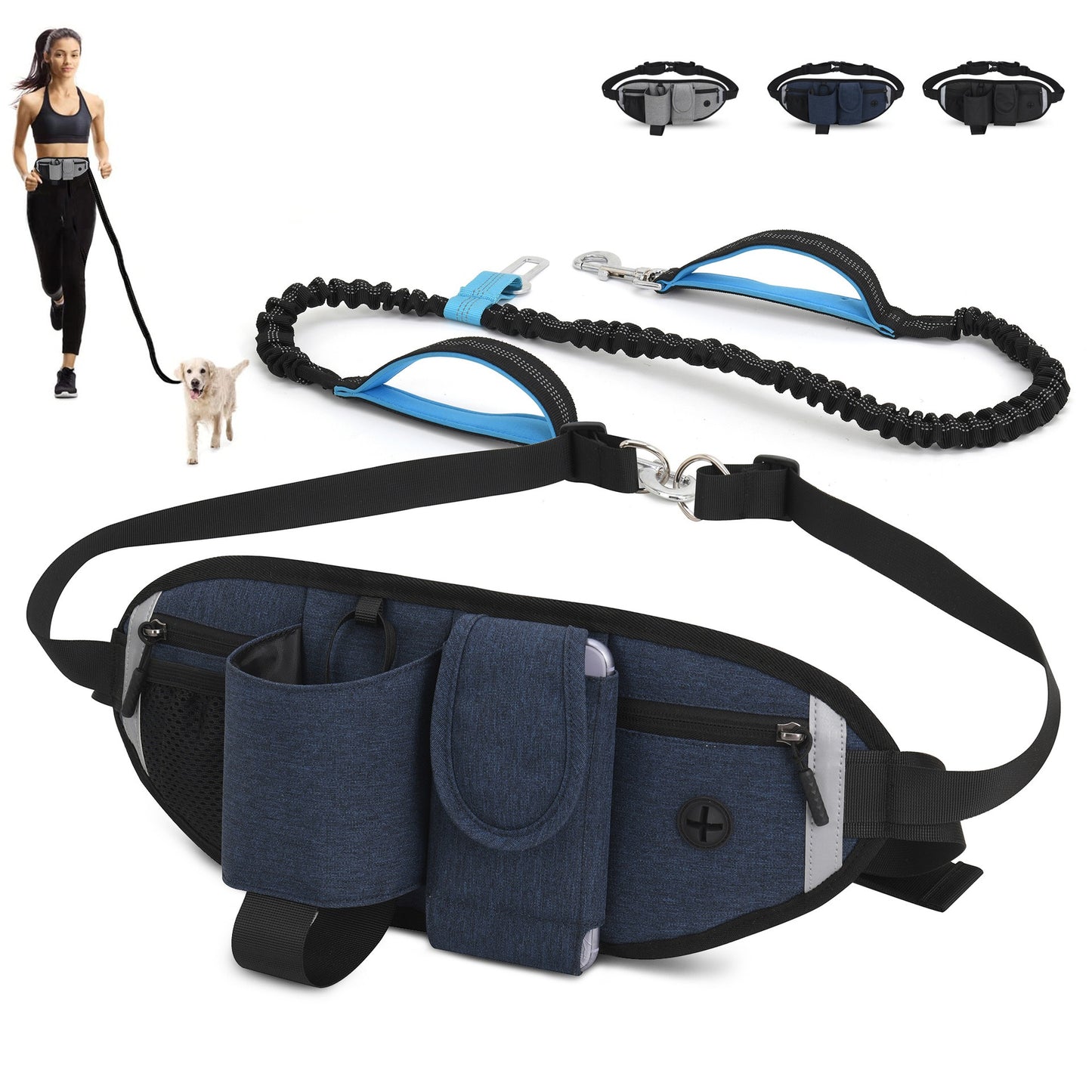 Multifunctional Waterproof Pet Waist Belt and Leash for Outdoor Activities