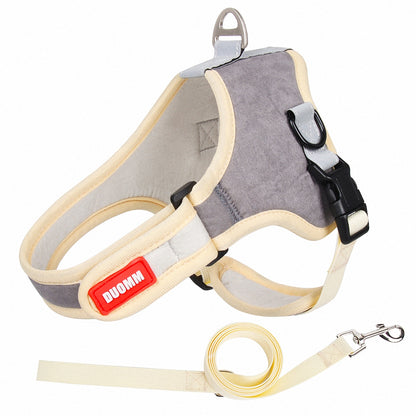 Suede Saddle Puppy Harness and Leash