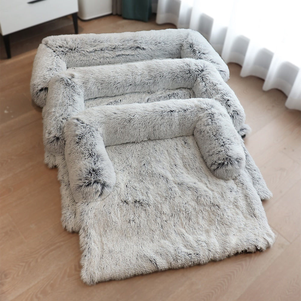 Large Fluffy Sofa Bed with Zipper For Dogs