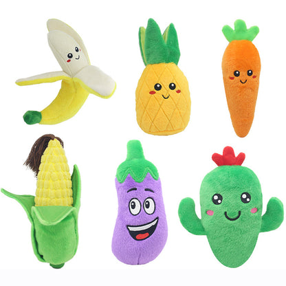 Dog Plush Sound Toys: Fruits and Vegetables