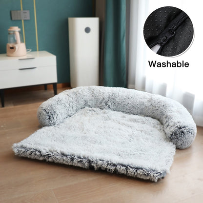 Large Fluffy Sofa Bed with Zipper For Dogs