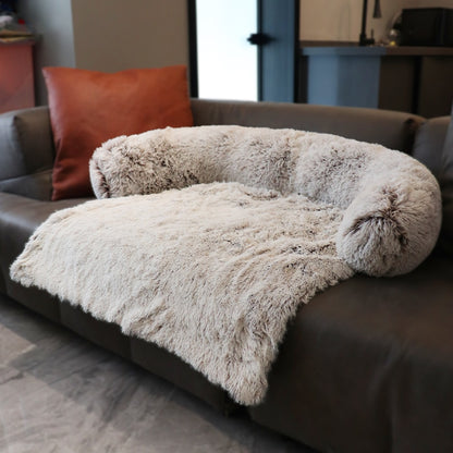 Large Fluffy Sofa Bed with Zipper For Dogs