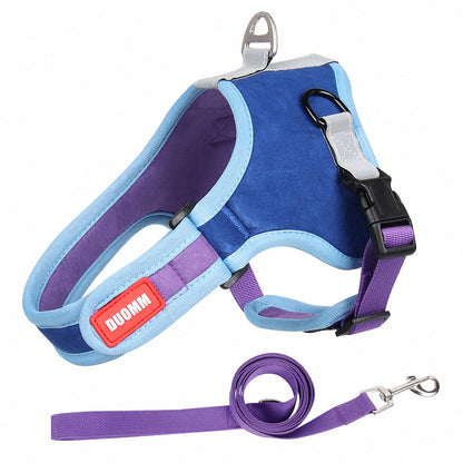 Suede Saddle Puppy Harness and Leash