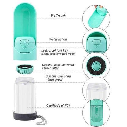 Portable Pet Drinking Dispenser with Activated Carbon Filter