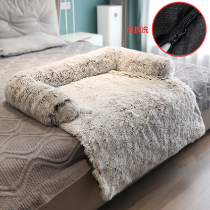 Large Fluffy Sofa Bed with Zipper For Dogs