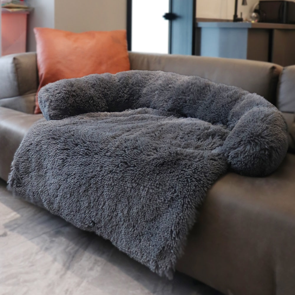 Large Fluffy Sofa Bed with Zipper For Dogs