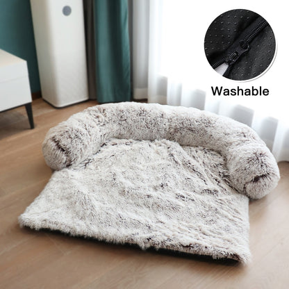 Large Fluffy Sofa Bed with Zipper For Dogs