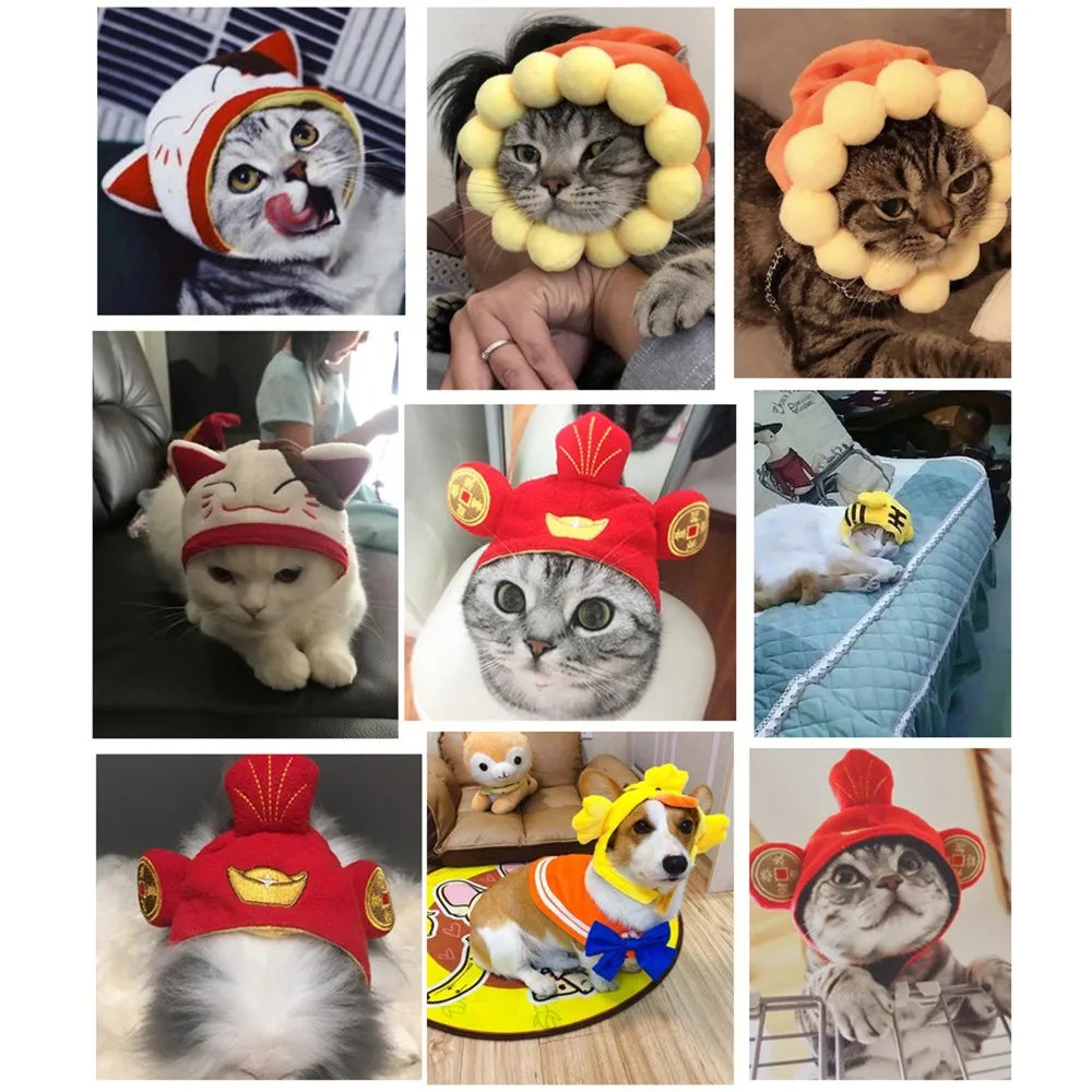 Decorative Cotton Pet Hat For Cats