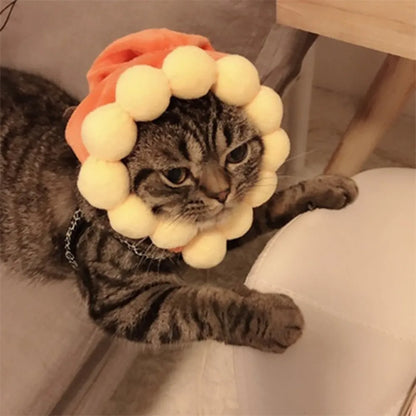 Decorative Cotton Pet Hat For Cats